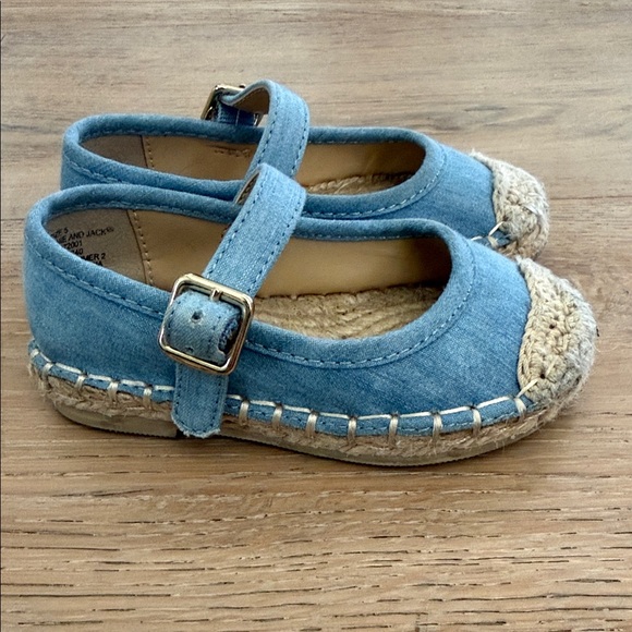 Janie and Jack Chambray Blue Espadrille Ballet Flat Baby/Toddler size 5 - Picture 2 of 6